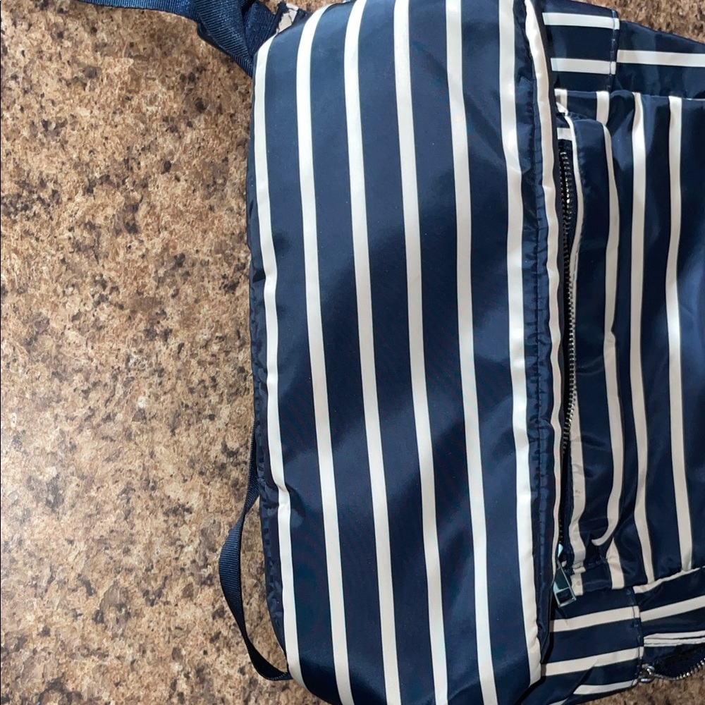 Striped Navy and White Backpack - Picture 7 of 7